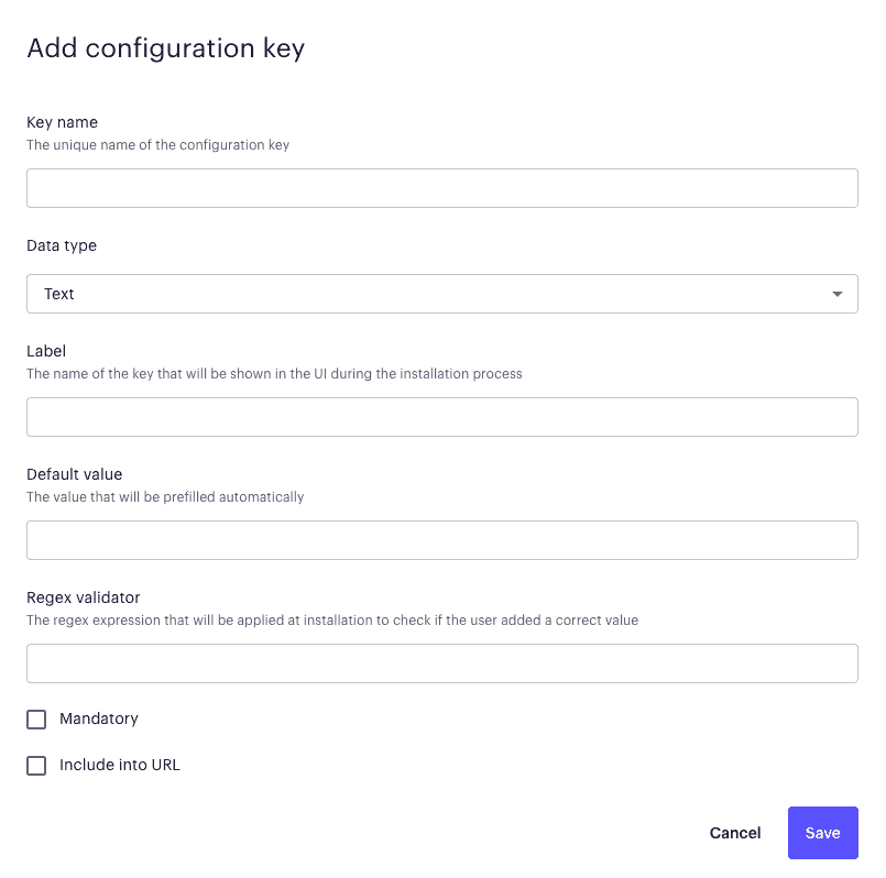 Adding a configuration template value